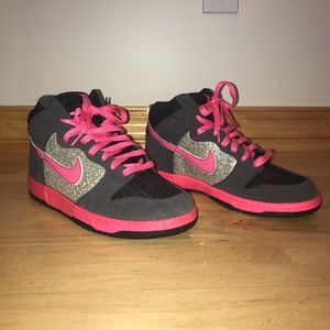 Nike Pink Dunk Hi Top Women's Pink/Black/Grey